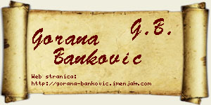 Gorana Banković vizit kartica